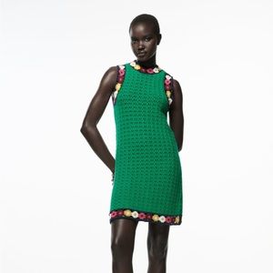 NWT Zara floral crochet knit dress limited edition size small